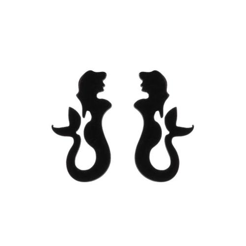 Japanese and Korean New Summer Small Earrings Ins Fashion Girl Mermaid Ear Bone Stud Cross-Border Foreign Trade Ear Jewelry Wholesale