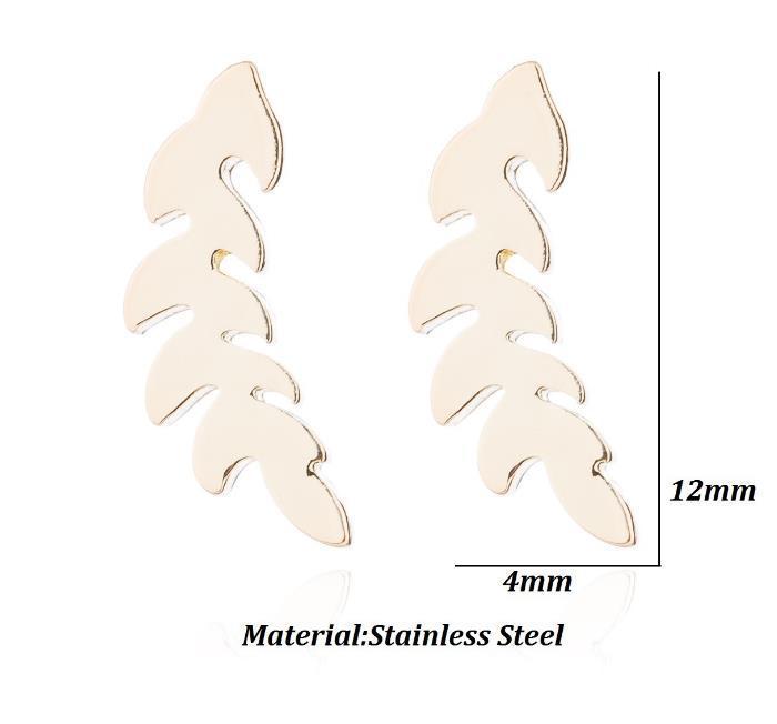 European and American Cross-Border Trend Feather Earrings Ins Mini Leaf Tree Leaf Earrings Fashion Simple Accessories Wholesale