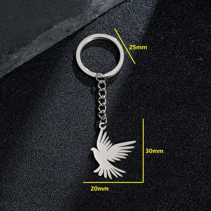 Stainless Steel Keychain Pendant 2025 Spring Birdsong Flower Fragrance Swallow Eagle Phoenix Keychain Ornament Wholesale