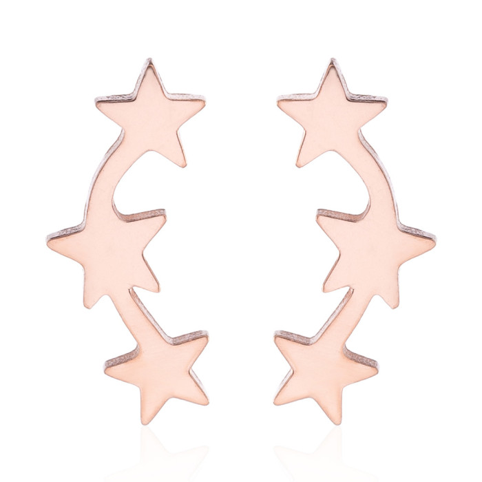 Fashion Retro Star Earrings Ins Style Women Personality Small Light Luxury Simple Geometric Pentagram Earrings Wholesale