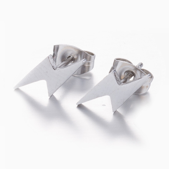 Lightning Earrings Stainless Steel Studs for Women Elegant Simple Personality Versatile Small Earrings Manufacturer i...