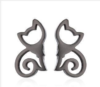 Cute Pet Kitten Earrings Fashion Small Animal Ear Bone Studs Feminine Niche Earrings Wholesale
