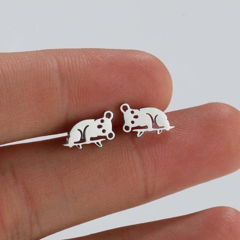 Foreign Trade Cross-Border New Fashion Simple Cute Small Animal Earrings Ins Cat Rabbit Piercing Earrings