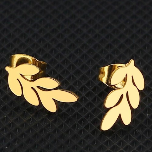 INS Fashion Accessories Fresh Style Leaf Earrings for Women Simple Personality Wheat Spike Ear Bone Studs Wholesale in Stock