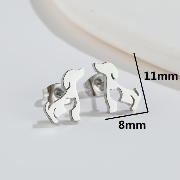 Foreign Trade Cross-Border New Fashion Simple Cute Small Animal Earrings Ins Cat Rabbit Piercing Earrings