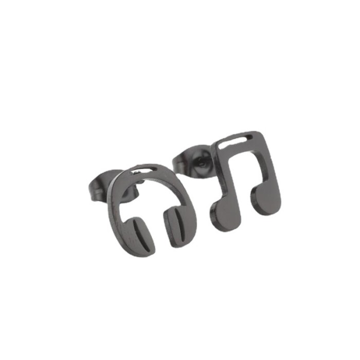 Headphone Music Note Earrings for Women Korean Fashion Asymmetric New Style Elegant Simple Geometric Earrings Cross-Border Wholesale
