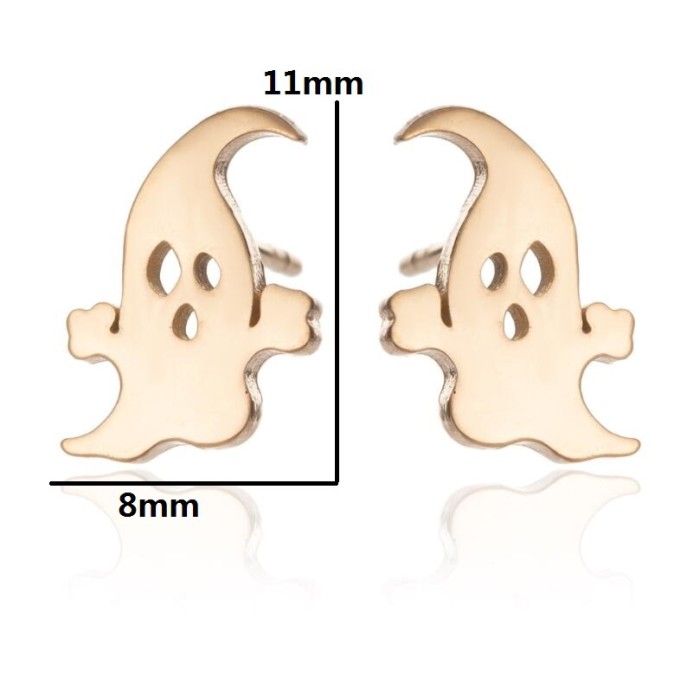 Earrings for Women Simple Stainless Steel Ghost Batman Earrings Small Animal Umbrella Moon Star Earrings Wholesale