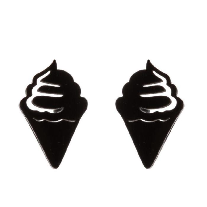 Unique Ice Cream Cone Earrings Ins Style for Women Summer New Fashionable Versatile Elegant Simulated Earrings