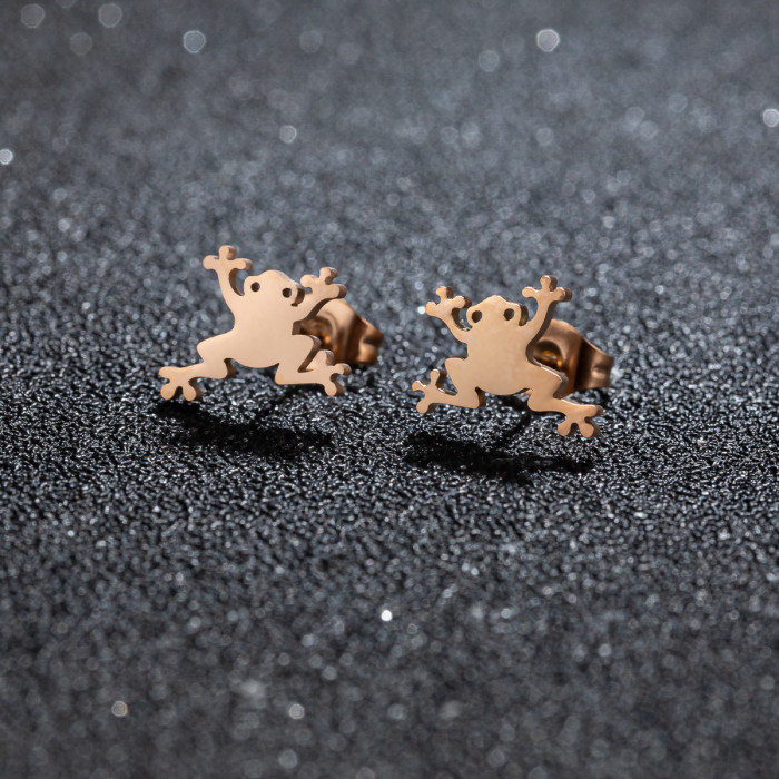 Foreign Trade Cross-Border Stainless Steel Cute Animal Earrings Ins Fashion Cat Rabbit Alpaca Pig Earrings Wholesale
