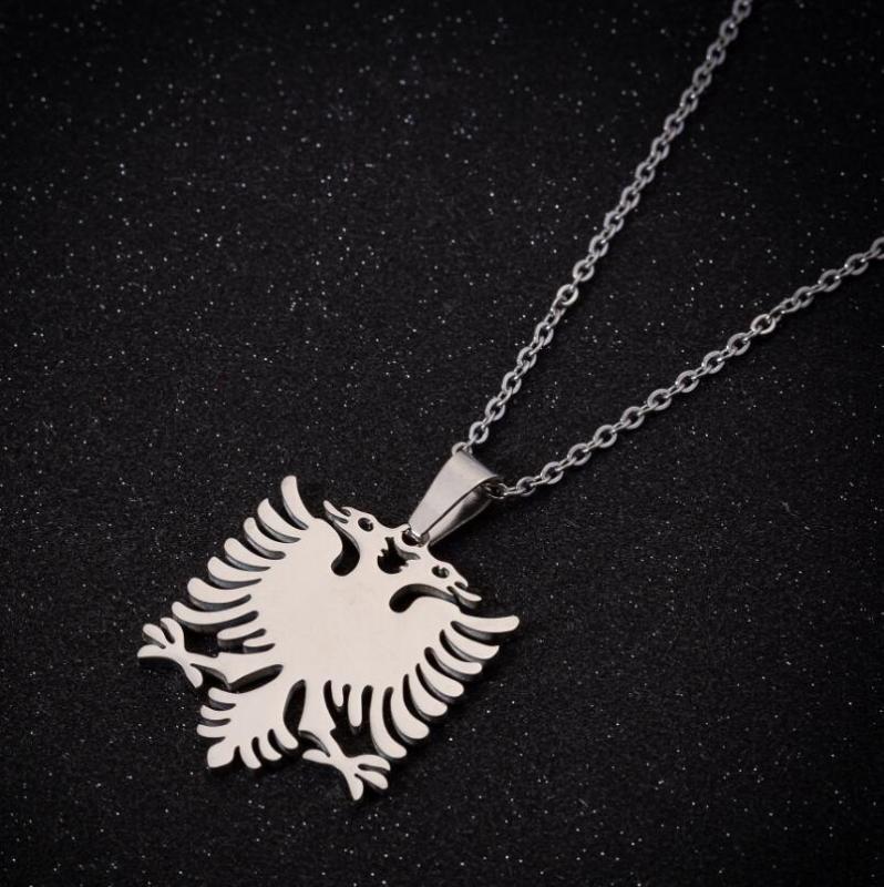 Bohemian European and American New Fashion Simple Albanian Eagle Stainless Steel Necklace for Women Versatile Collarbone Chain