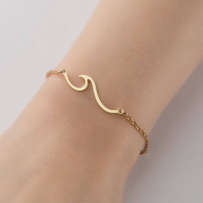 New Fashion Ins Style Summer Beach Wave Pendant Bracelet for Women with Unique Patterns, Necklaces