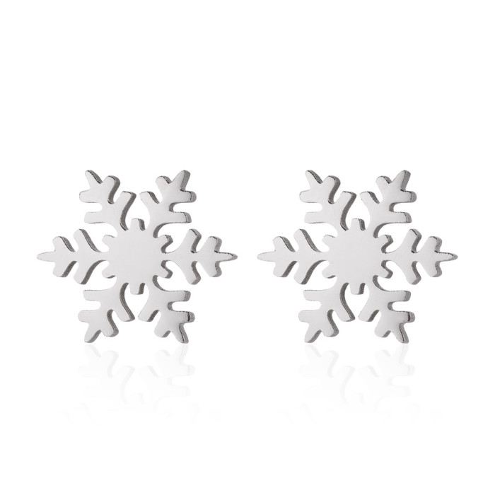 Vintage Hong Kong Style Earrings Ins Fashion Korean New Style Female Temperament Winter Snowflake Christmas Ear Bone...