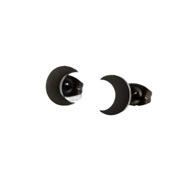 INS Sweet Niche Simple Geometric Crescent Moon Earrings Mini Stainless Steel Small Earrings Simple Jewelry Wholesale