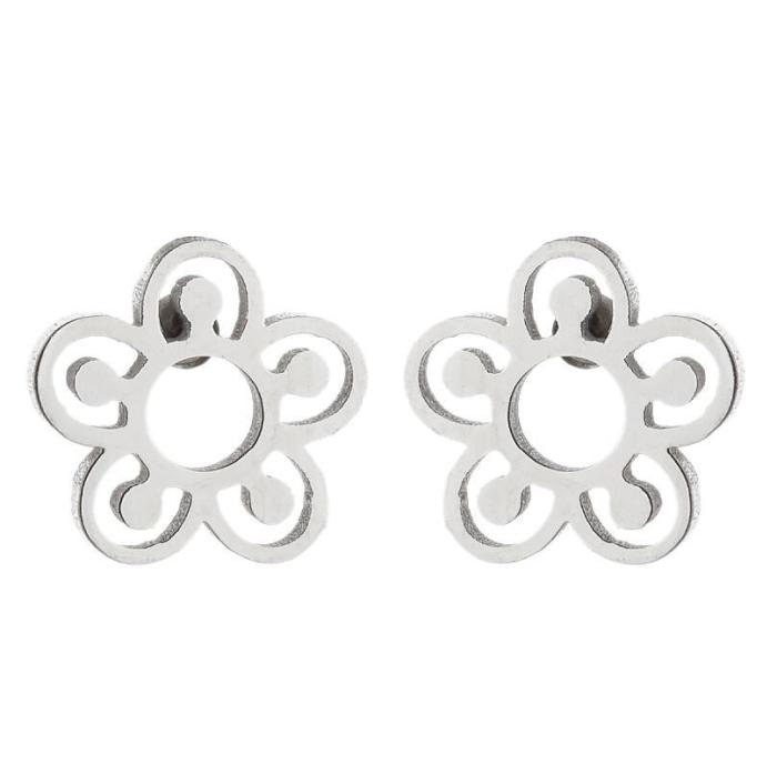 Korean Style Women's Mori Style Fresh Leaf Snowflake Weekly Earrings Ins Style Best Friend Simple Niche Ear Bone Studs