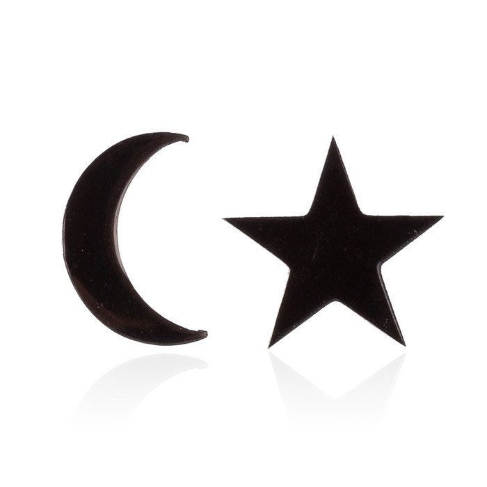 Amazon Cross-Border New Women's Asymmetric Star Moon Earrings INS Fashion Personality Ear Bone Stud Wholesale