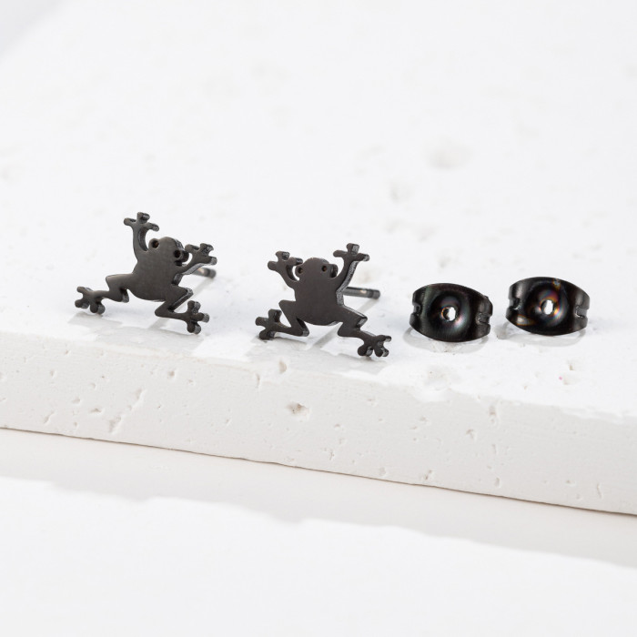 Foreign Trade Cross-Border Stainless Steel Cute Animal Earrings Ins Fashion Cat Rabbit Alpaca Pig Earrings Wholesale