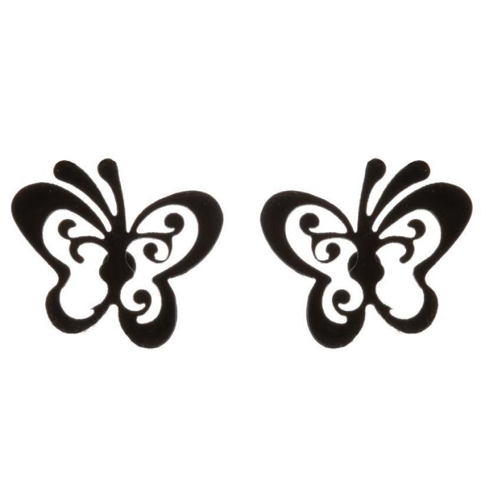 Shuangshuo Stainless Steel Butterfly Earrings for Women, Fresh Hollow Design, Korean Style, Wholesale Small Items Fro...