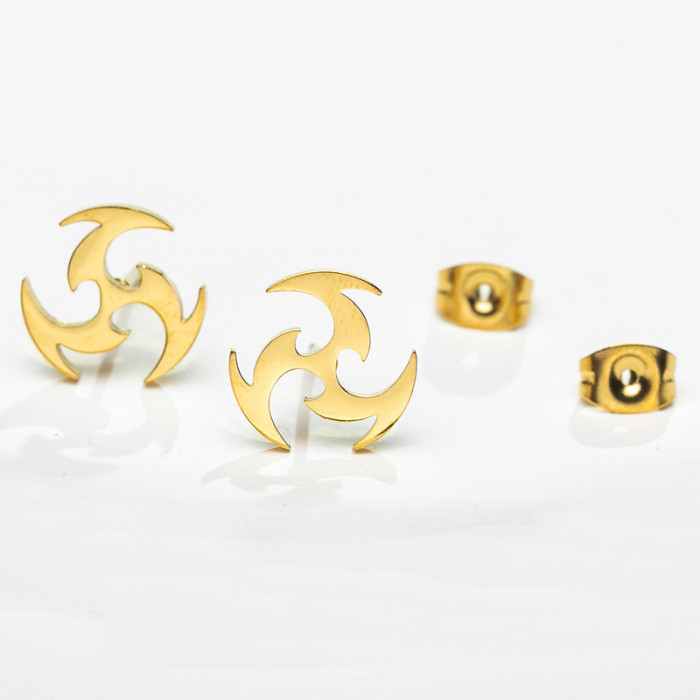 New Earrings Style Personality Creative Geometric Stud Earrings Simple Stainless Steel Stud Earrings Ear Jewelry Manu...
