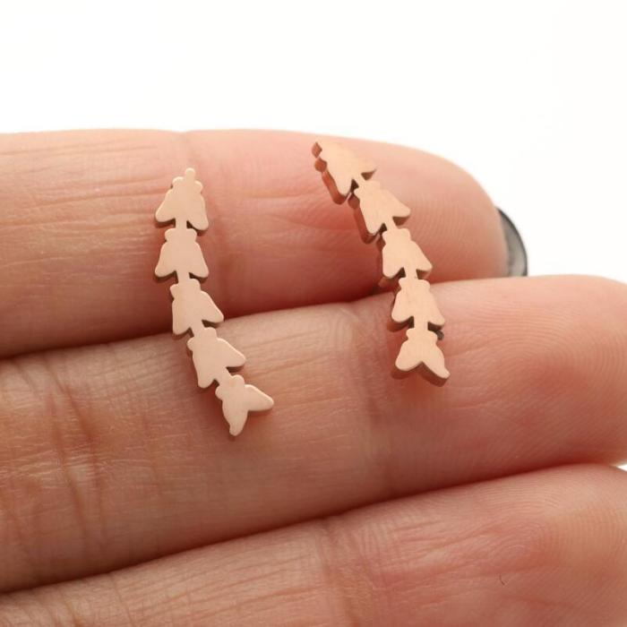 Amazon New Earrings for Girls Cute Spring Summer Butterfly Wings Heart Pattern Personality Stud Earrings In Stock Wholesale