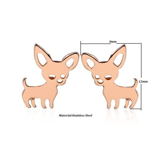 European and American Cross-Border E-commerce New Simple Cute Puppy Cute Earrings Stainless Steel Small Animal Earrings Jewelry Wholesale