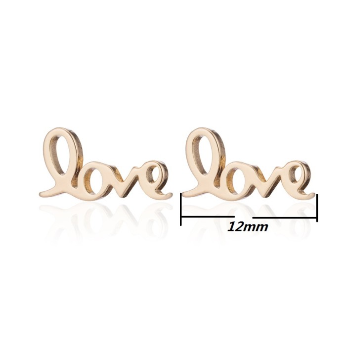 English Letter Combination Earrings Ins Fashion Couple New Black Retro Love Letter Ear Bone Stud Wholesale