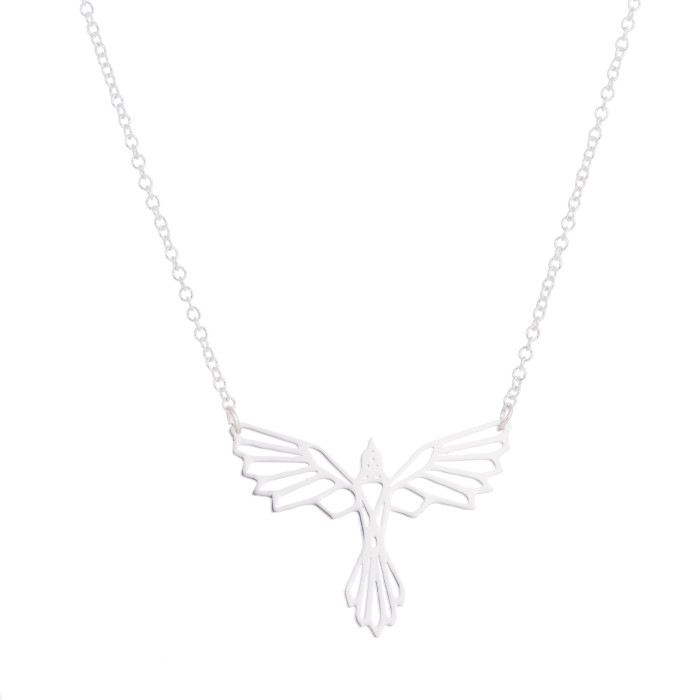 Origami Geometry Niche Necklace Ins Animal Wings Flying Bird Collarbone Chain Minimalist Style Yiwu Jewelry Wholesale