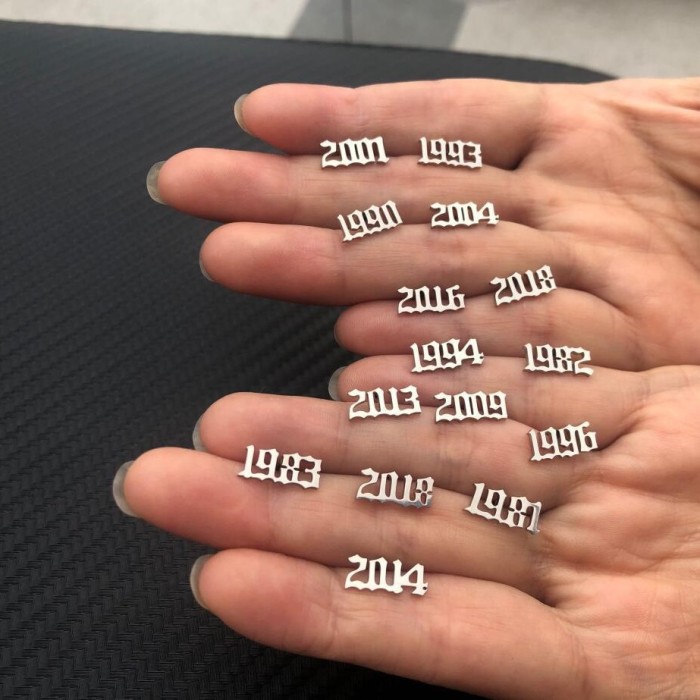 Style Stainless Steel New Digital Year Earrings Stainless Steel Digital Earrings Birthday Gift Wholesale