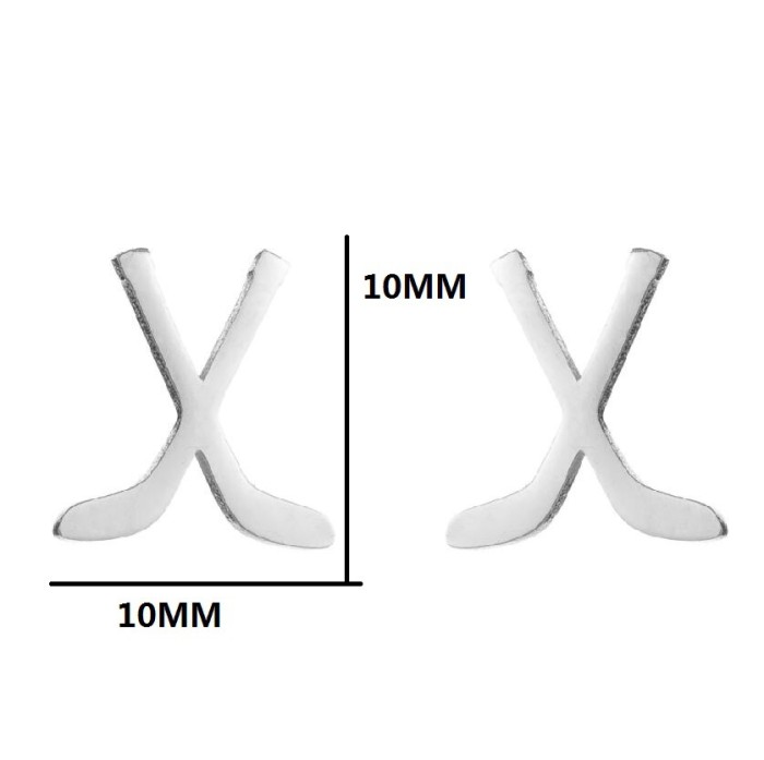 Compact Spring Summer New Stainless Steel Sports Series Earrings Ins Fashion Baseball Football Earrings In Stock Wholesale