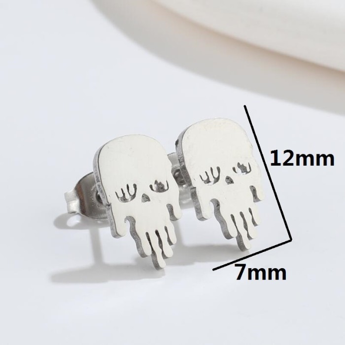 Korean Version Simple New Fashion Geometric Star Moon OK Gesture Earrings Ins Personality Unisex Symbol Ear Bone Studs
