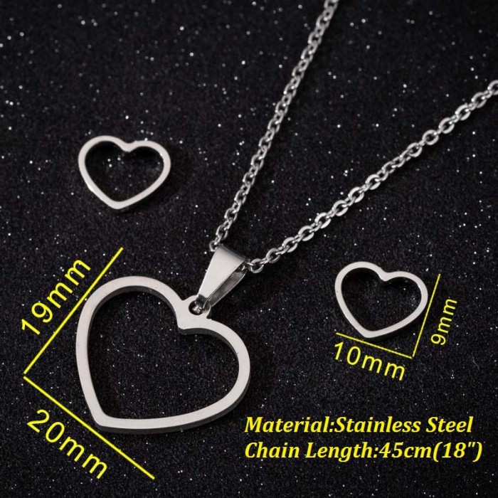 European and American Cross-Border New Small Animal Cat Ear Stud Necklace Set for Men and Women Accessories Small Accessories Foreign Trade Three-Piece Set Wholesale
