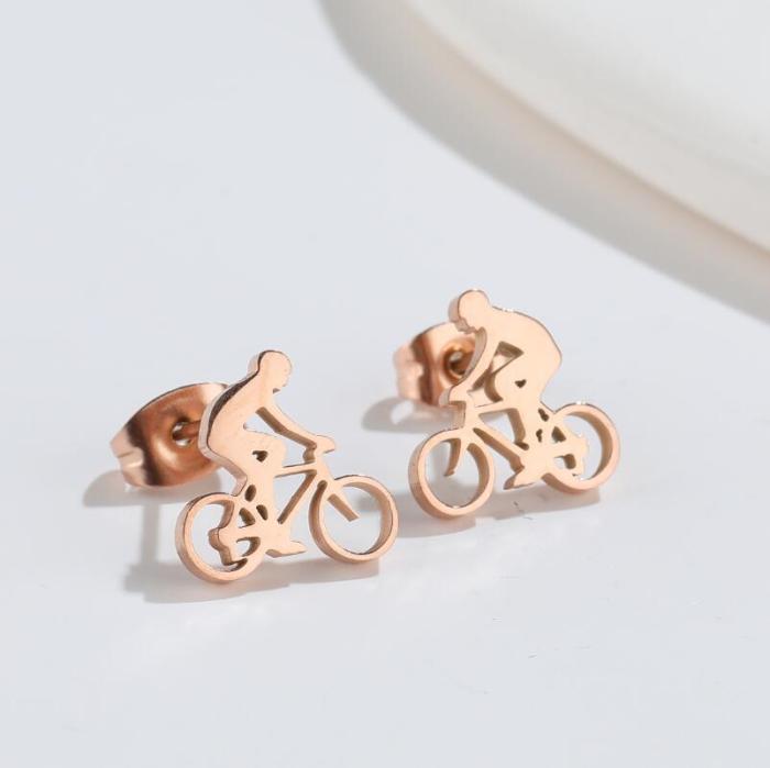Korean Version Simple New Fashion Geometric Star Moon OK Gesture Earrings Ins Personality Unisex Symbol Ear Bone Studs