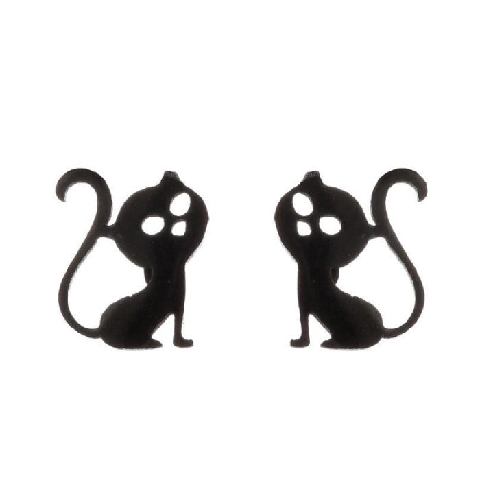 Foreign Trade Earrings New Ins Style Temperament Bear Stud Earrings Fashion Korean Retro Swan Rabbit Ear Bone Studs