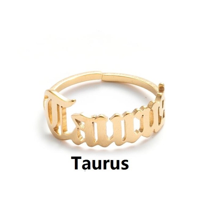 New Stainless Steel Ring for Women, Ins Style, Non-Fading, Open Vintage Simple English Letter Ring for Men, Wholesale