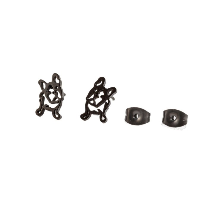 Fashion Retro Pug Earrings Personality Stainless Steel Bulldog Animal Stud Earrings AliExpress Wish