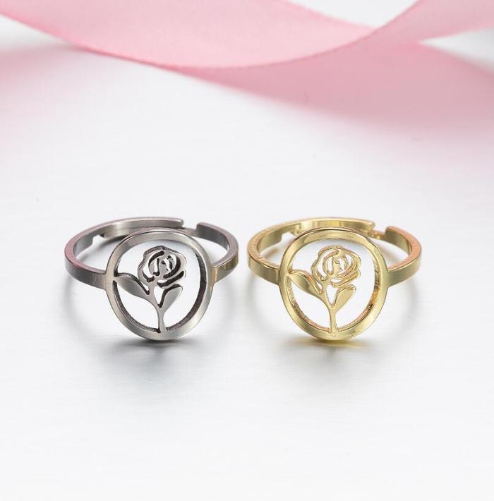 European and American Cross-Border New Stainless Steel Geometric Vintage Adjustable Open Ring Star Moon Hand Jewelry Wholesale In Stock