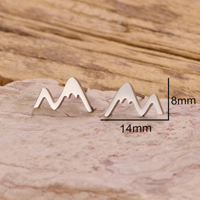 New Product Stainless Steel Contour Mountain Peak Fashion Earrings for Women and Men Wedding Party Gift Manufacturer...