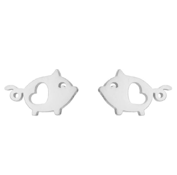 European and American New Cross-Border Small Earrings for Women Simple Animal Earrings Bee Dolphin Earrings Electroplated Korean Style Earrings Wholesale