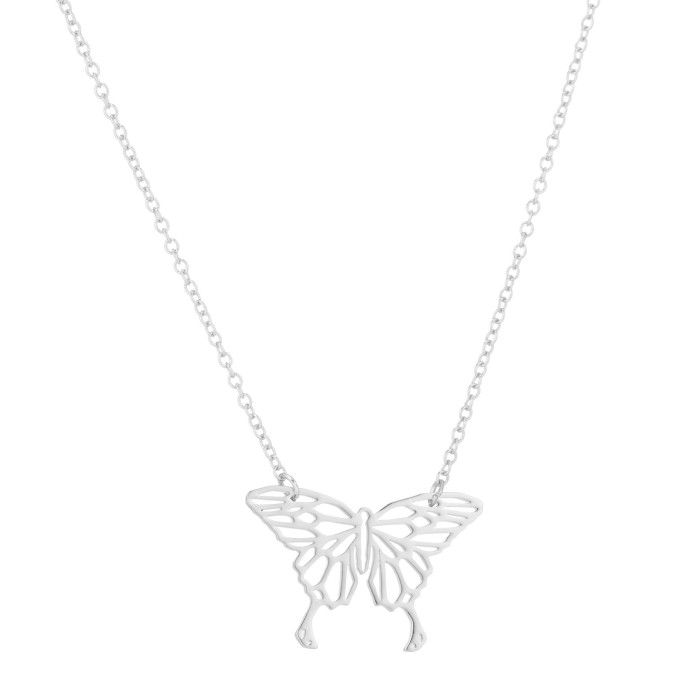 Spring Summer Stainless Steel Butterfly Necklace Women's New Pendant Clavicle Chain Minimalist Style Jewelry in Stock...