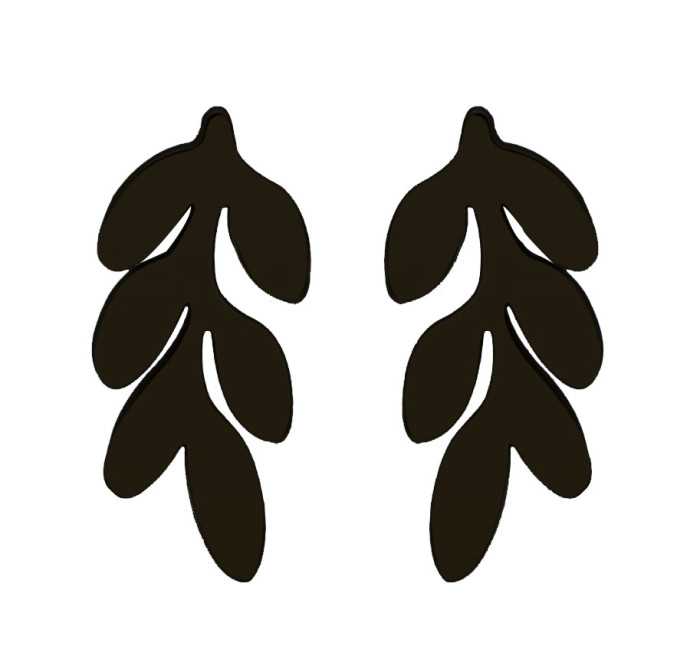 INS Fashion Accessories Fresh Style Leaf Earrings for Women Simple Personality Wheat Spike Ear Bone Studs Wholesale in Stock