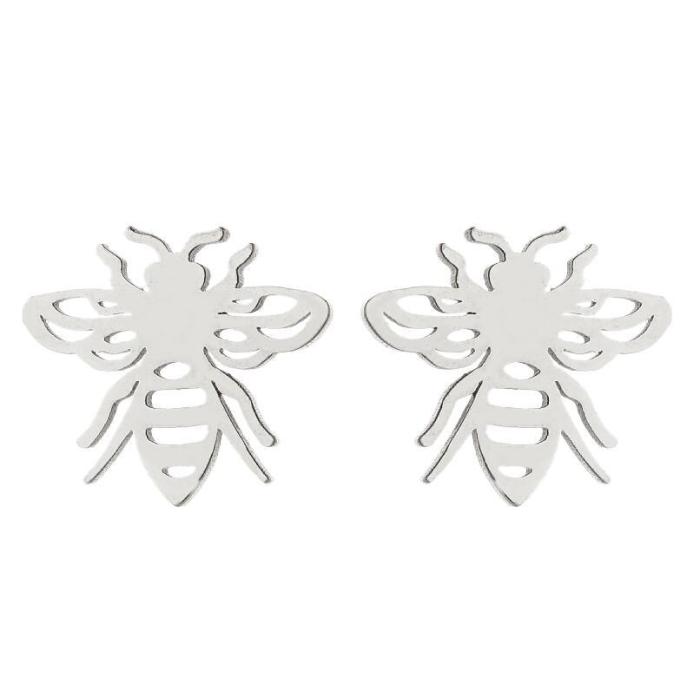 Giraffe Bee Whale Elephant Animal Earrings for Women Cute Simple Stainless Steel Phoenix Owl Ear Jewelry