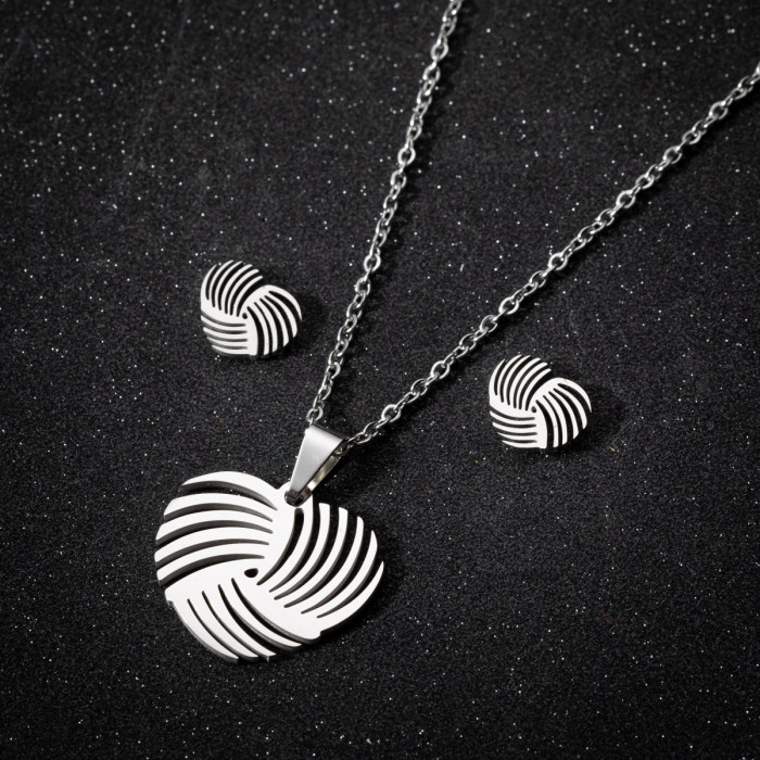 Irregular Women's Simple Heart Pendant Necklace Korean Ins Style Wings Love Heart Musical Note Earrings Personality Jewelry