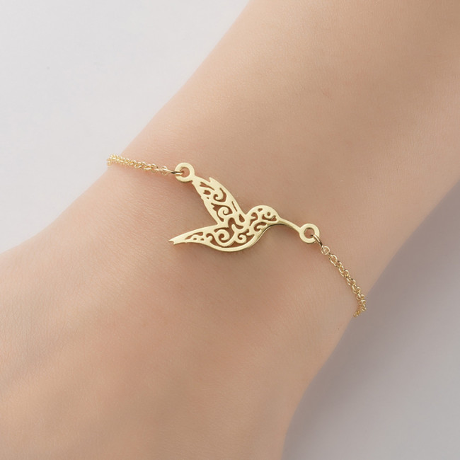 Cross-Border Hot-Selling New European and American Style Unique Design Bird Bracelet for Women Vintage Fashion Versatile Hummingbird Women's Bracelet