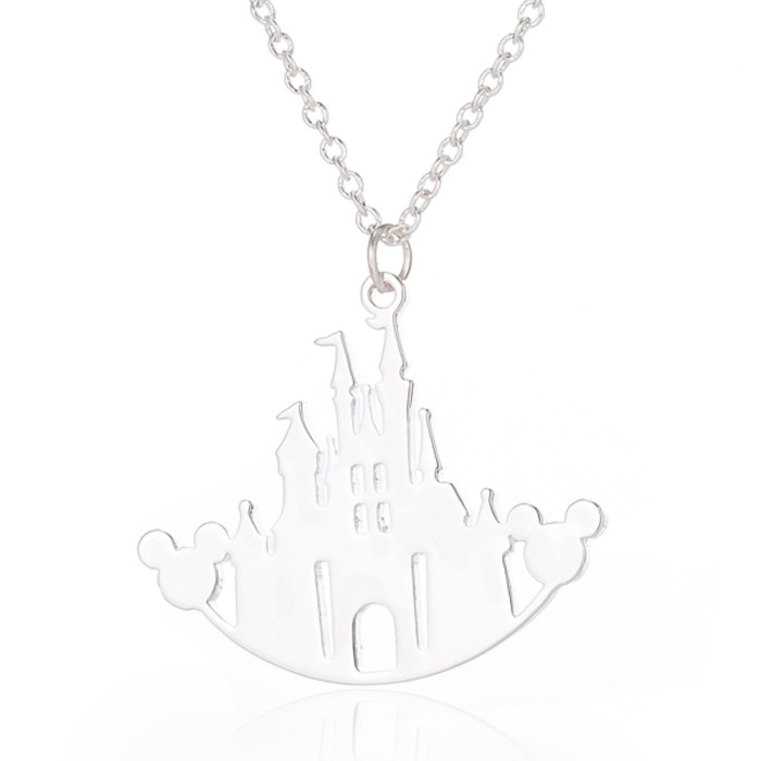 Style Stainless Steel Mickey Mouse Necklace Hollow Fashion Mickey Mouse Animal Collarbone Chain Women's Foreign Trade...