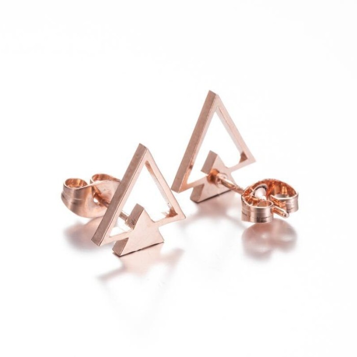 European and American Retro New Geometric Simple Triangle Earrings Ins Layered Hollow Fashion Earrings Cross-Border Wholesale