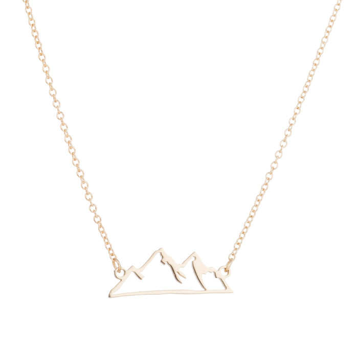 Sweet New Fashion Mountain Peak Personality Hollow Snow Mountain Ins Necklace Simple Foreign Trade Jewelry Wholesale
