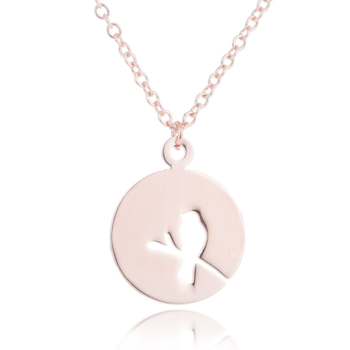 Spring Accessories African Japanese Korean Simple Stainless Steel Pendant New Bird Flower Stamen Leaf Geometric Necklace