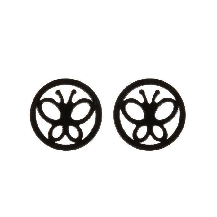 Shuangshuo Stainless Steel Butterfly Earrings for Women, Fresh Hollow Design, Korean Style, Wholesale Small Items Fro...