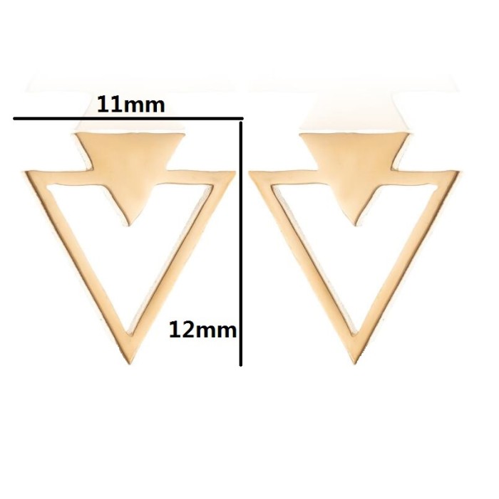 18K Gold Electroplated Stainless Steel Geometric Simple Earrings INS Women's Mini Small Star Moon Triangle Earrings