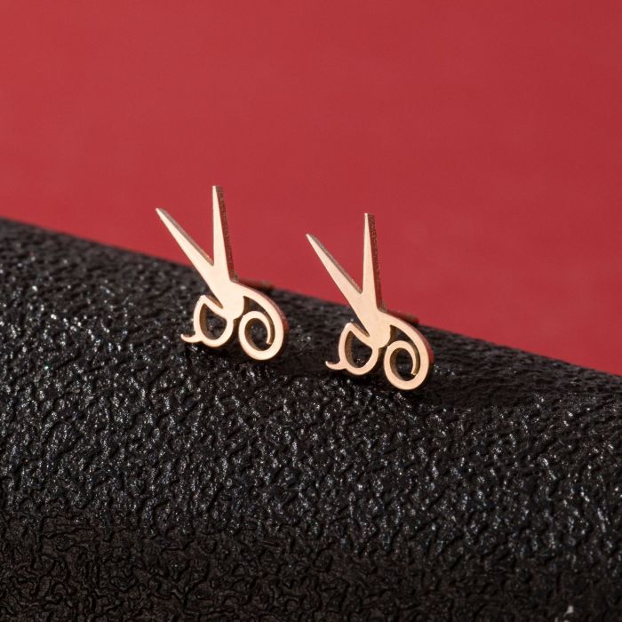 Cross-Border Korean Version Stainless Steel Small Animal Earrings Ins Girls Cute Butterfly Rabbit Asymmetric Cat Fish Earrings