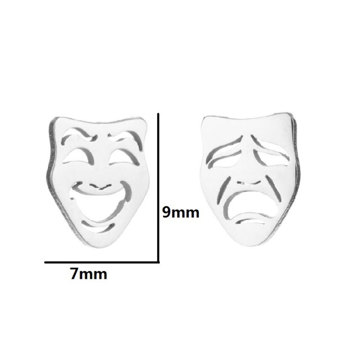 Amazon New Heart-shaped Earrings Ins Style Feminine Korean-style Women's Halloween Accessories Smiley Heart-shaped Earrings Wholesale